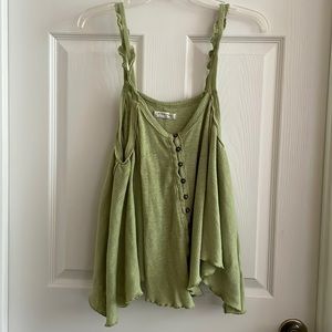 FREE PEOPLE - Dream Weaver Luna Moth Green Tank Top Size Extra Small